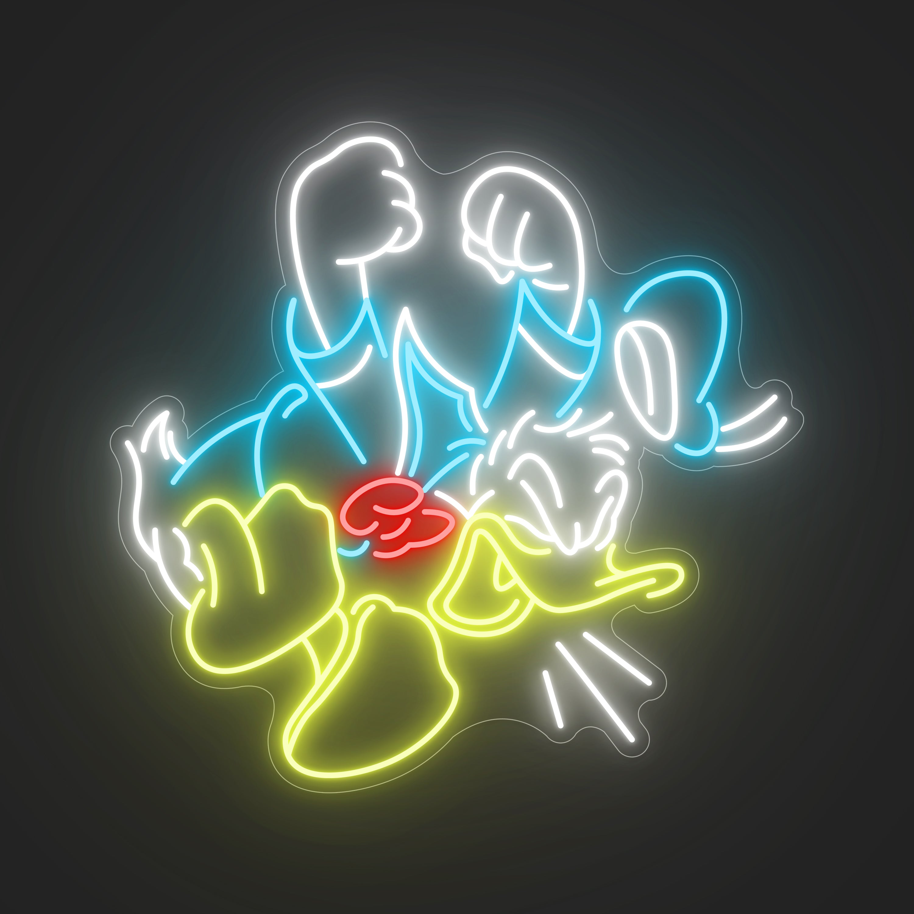 Dagobert Duck Rage Neon Lamp – Unieke LED Neon Verlichting voor Binnen